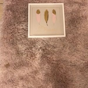 pink rug with frame included